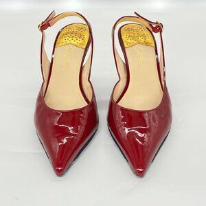 Cole Haan Air Fiona Sling Back Pumps Heels. EUC. 8 B Red Patent Leather